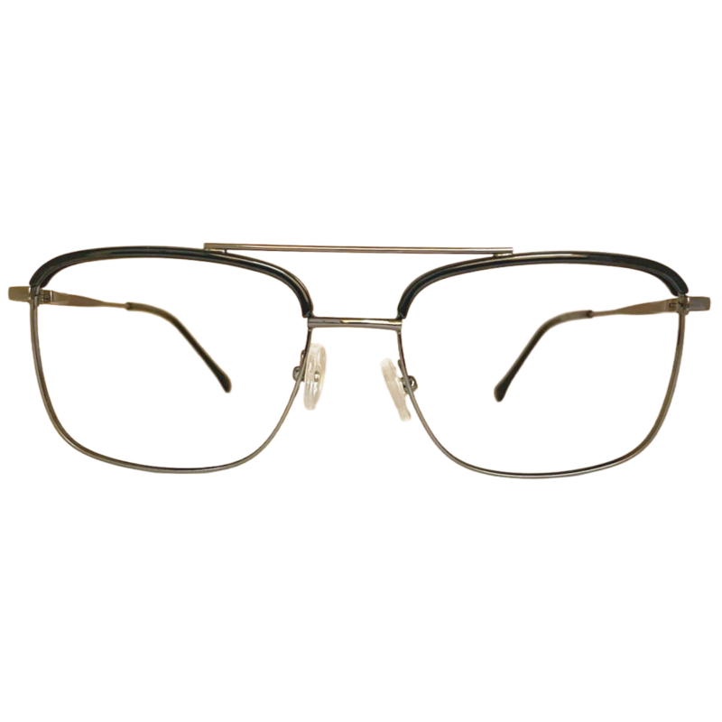 double bar metal eyeglasses