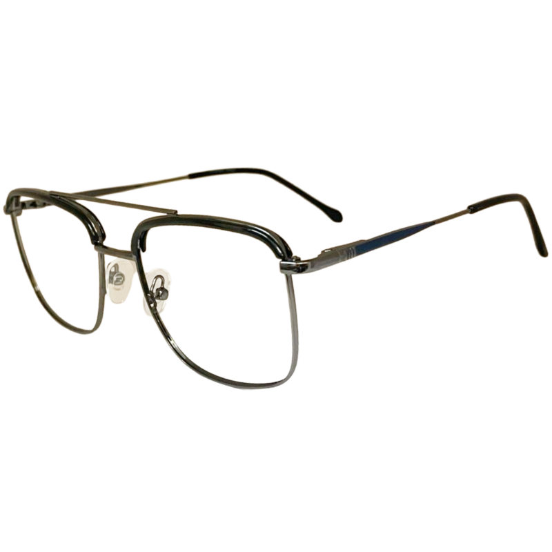 double bar metal eyeglasses