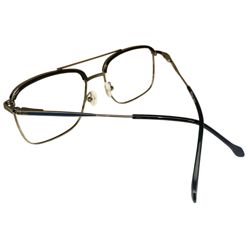 double bar metal eyeglasses