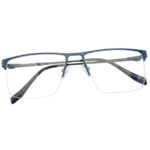 half rim metal eyeglasses navy blue