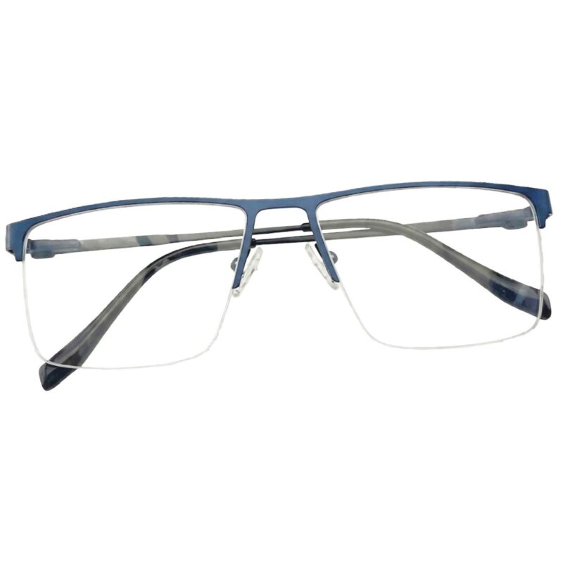 half rim metal eyeglasses navy blue
