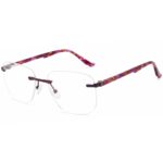 Lightweight Rimless Square Metal Frame Eyeglasses