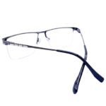 blue half rim metal eyeglasses
