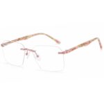 Metal Side Rimless Eyeglasses for Daily Wear