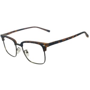 Cliqlens Studio Leopard Clubmaster Square Metal Eyeglasses for Men and Women