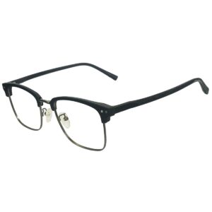 Cliqlens Studio Black Clubmaster Square Metal Eyeglasses for Men and Women