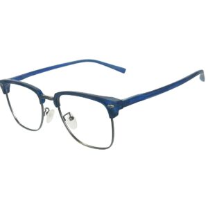 Cliqlens Studio Navy Blue Clubmaster Square Metal Eyeglasses for Men and Women