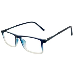 Matte Blue Square Sheet Eyeglasses for Men and Women | Blue Ocean