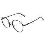 Cliqlens Dark Green round metal eyeglasses