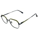 Cliqlens Black and Yellow Full Rim Square Metal Eyeglasses for Men and Women