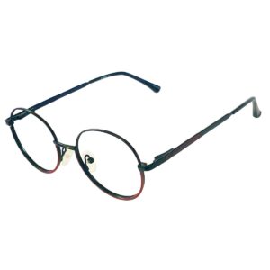 Black and Mehroon Round Metal Eyeglasses for Men/Women | Cliqlens