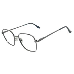 Cliqlens Full Rim Square Metal Eyeglasses for Men & Women | Gun Metal