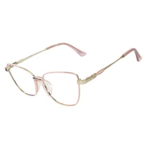 Cliqlens Ful Rim Pink Cat Eye Metal Eyeglasses for Women