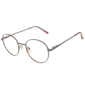 cliqlens copper brown round metal eyeglasses
