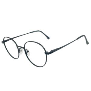Cliqlens Full Rim Black Round Metal Eyeglasses for Men/Women