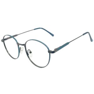 Cliqlens Full Rim Round Metal Eyeglasses for Both Men & Women