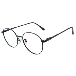 Cliqlens Full Rim Black Round Metal Eyeglasses for Men/Women