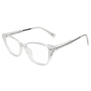 Transparent Full Rim Cat-Eye Sheet Eyeglasses for Women | Blue Ocean