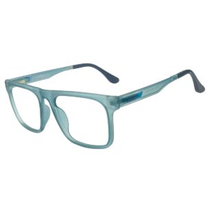 Blue Ocean Matte Blue or Green Square Sheet Eyeglasses for Men & Women