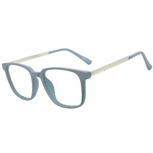Blue Ocean Matte Grey or Dark Grey Square Sheet Eyeglasses for Men/Women