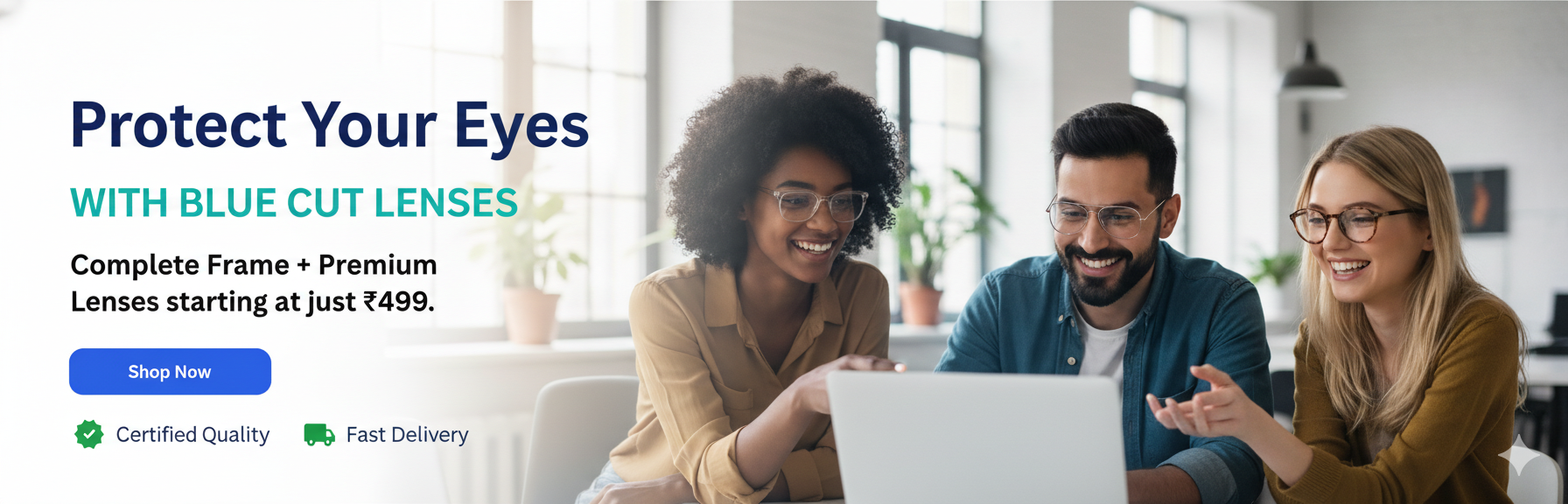 get frame with blue cut lenses